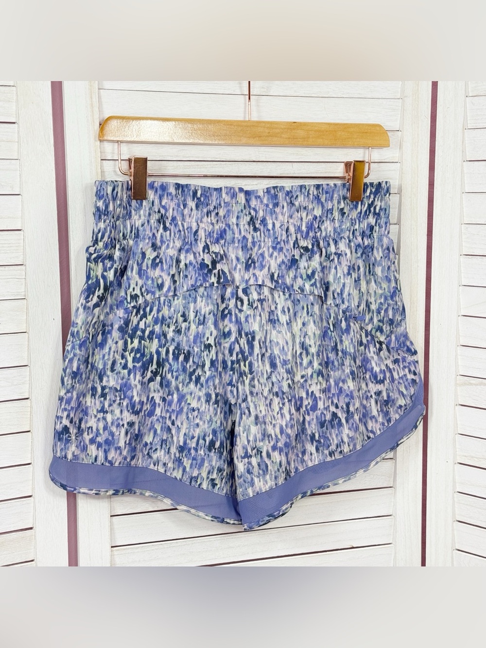 Athleta High Rise Mesh Racer Run Athletic Shorts Purple Small - Picture 4 of 15